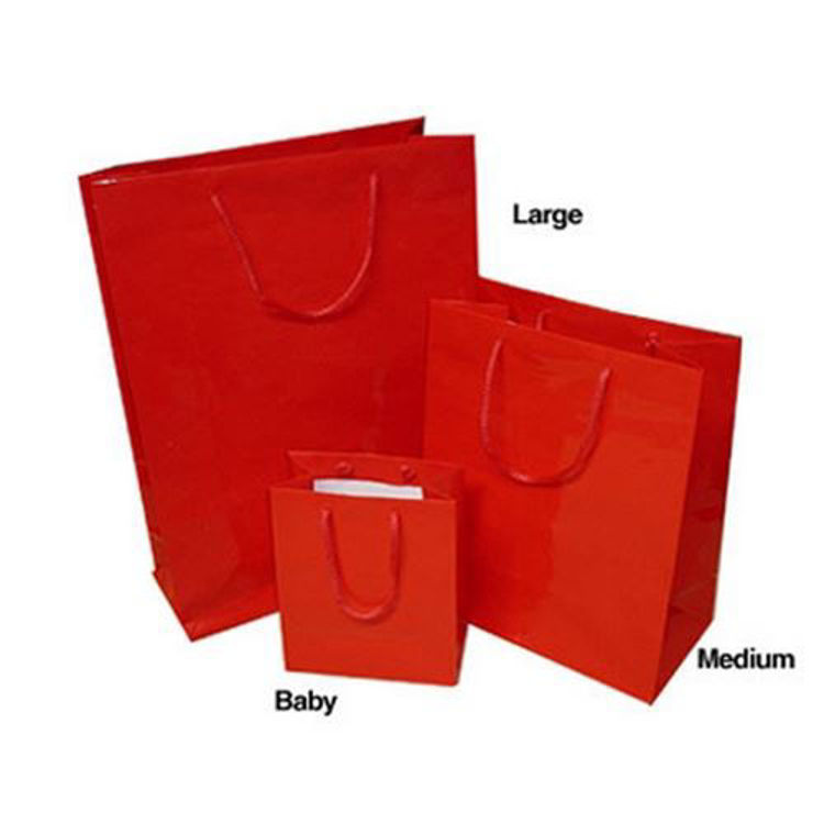 Picture of Coloured Laminated Paper Bags with Rope Handle - Baby