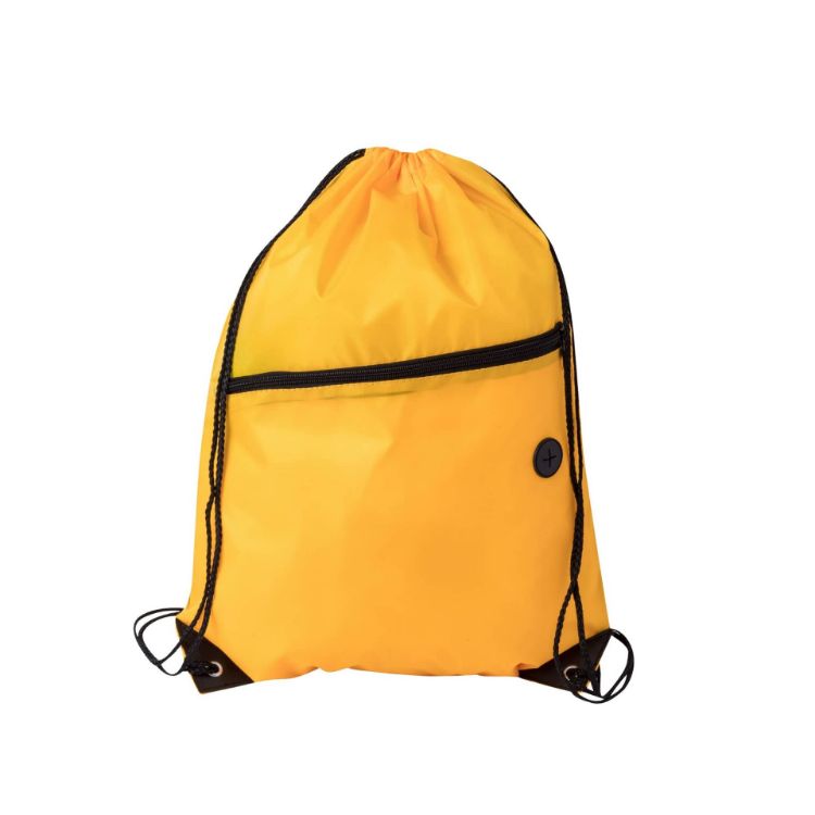 Picture of Polyester Drawstring Bag with Zippered Pocket