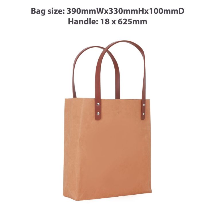 Picture of Washable Kraft Paper Bag with PU Handle(390x330x100mm)