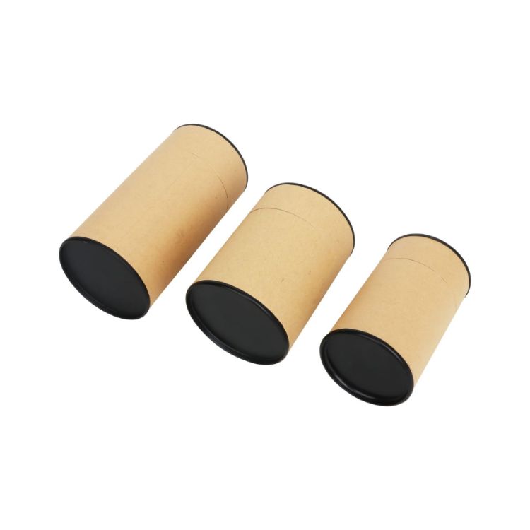 Picture of Small Kraft Paper Cylinders with Black Lid (55 x 90mm)