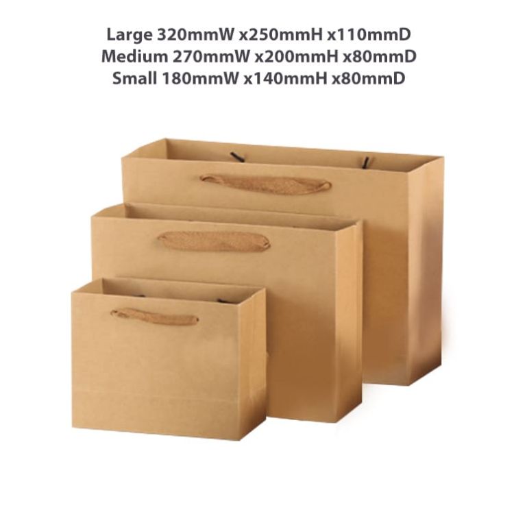 Picture of Small Crosswise Paper Bag with Rope Handle(180 x 140 x 80mm)