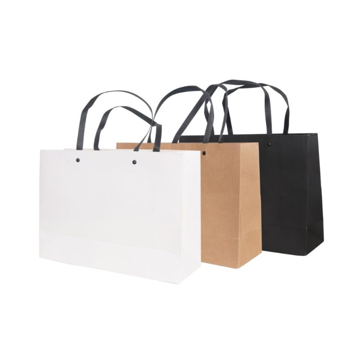 Picture of Small Crosswise Paper Bag with Knitted Handle(250 x 170 x 90mm)