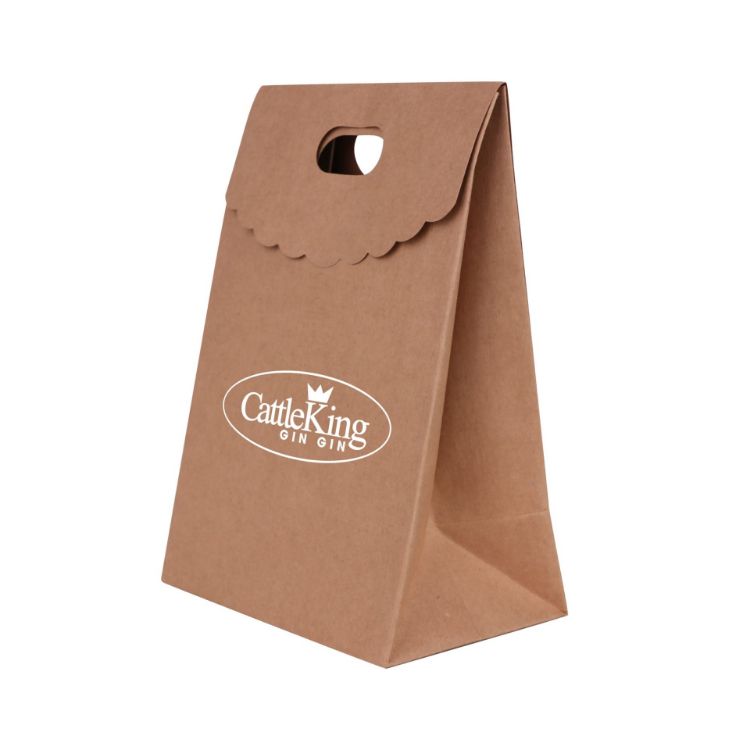 Picture of Die cut Handle Bag with Flap(150x220x100mm+80mm flap)