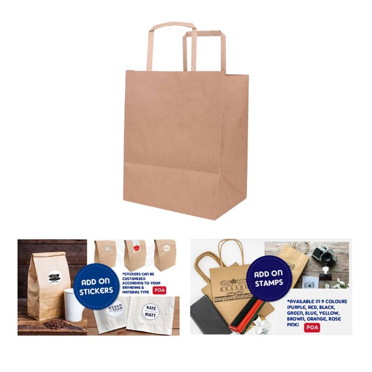 Picture of Flat Handle Kraft Paper Bag(215x265x165mm)