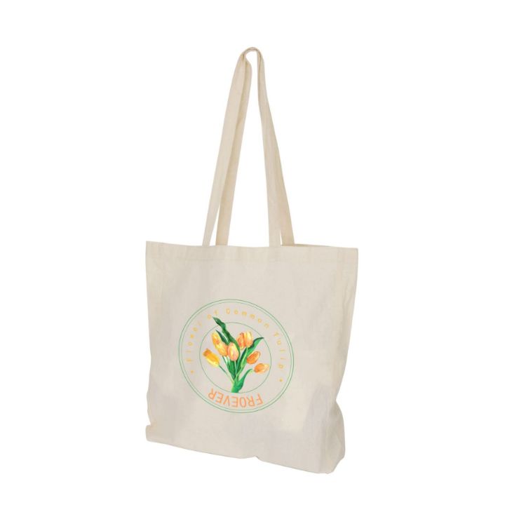 Picture of 170gsm Full Coloured Long Handle Calico Bag with Gusset