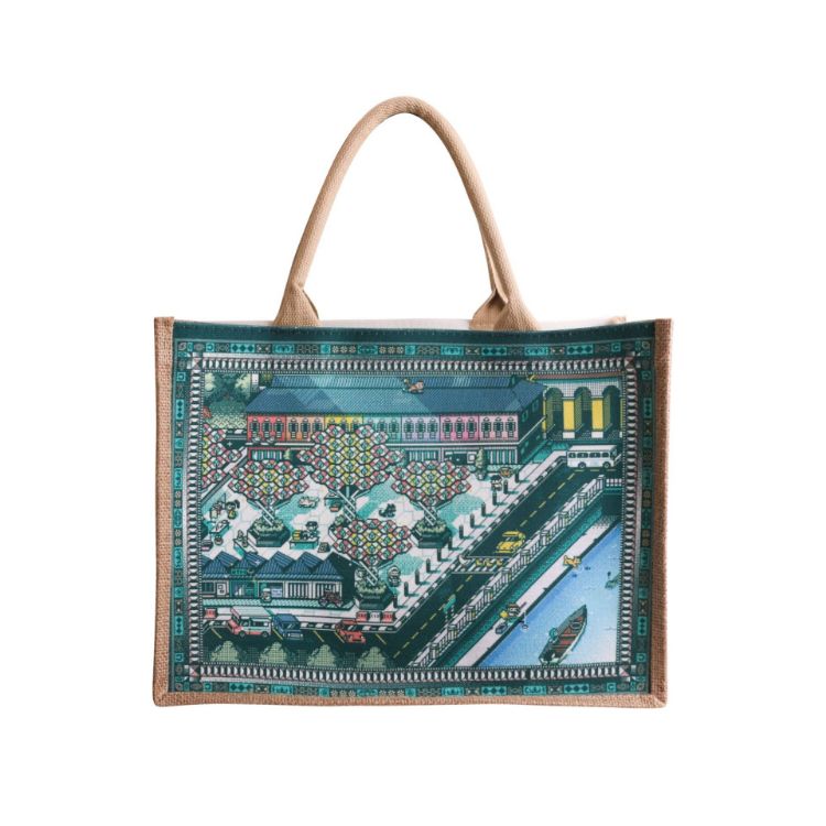 Picture of Canvas and Jute Tote Bag