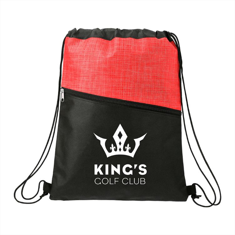 Picture of Cross Weave Zippered Drawstring Bag