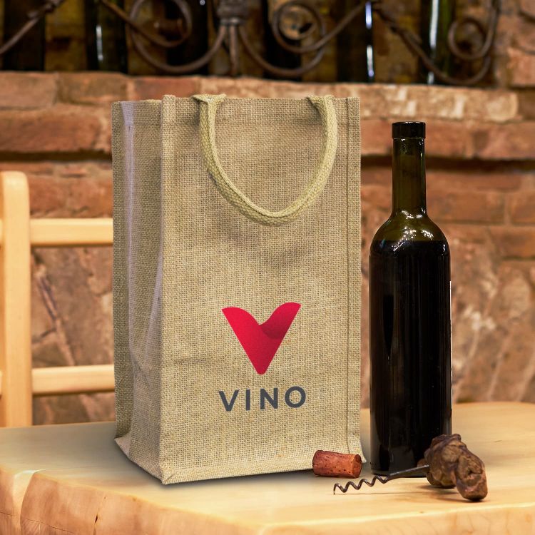 Picture of Jute Four Bottle Wine Carrier